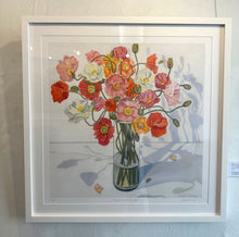 Load image into Gallery viewer, Poppies With Two Bees ( Framed)